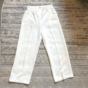Aritzia Wilfred Creppete White Cropped Pants
